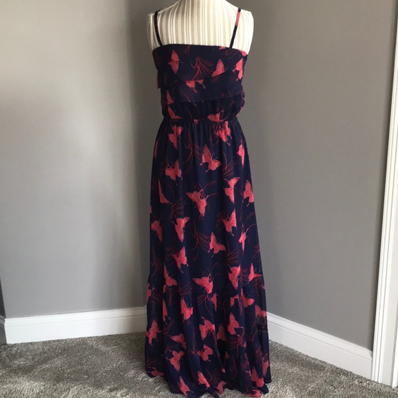 Express Dresses & Skirts - Express butterfly dress, navy blue coral and pink